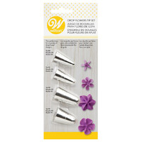 Cake Baking Icing Piping Drop Flowers Tip Set 4 Pack