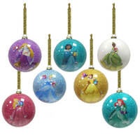 Christmas Baubles Disney Princess Set of 7