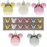 Christmas Disney Mickey Mouse Mini Blush Baubles Tree Decoration Set of 12