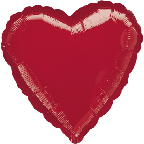 Valentine's Day Metallic Red Heart Shaped Foil Balloon