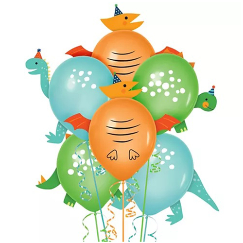 Dinosaur Dino-Mite Latex Balloons 6 Pack