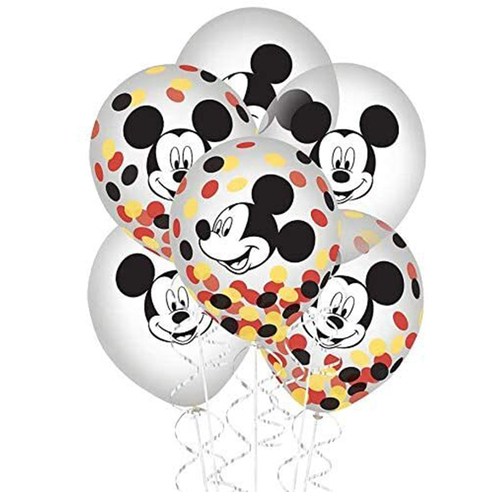 Mickey Mouse Forever Latex Balloons with Confetti 6 Pack