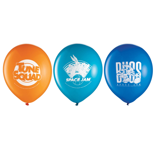 Space Jam Basketball Latex Balloons 6 Pack