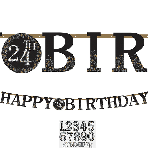 Sparkling Celebration Add Any Age Happy Birthday Banner