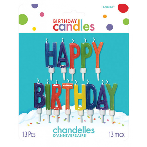Happy Birthday Candles Multi Coloured 13 Pack
