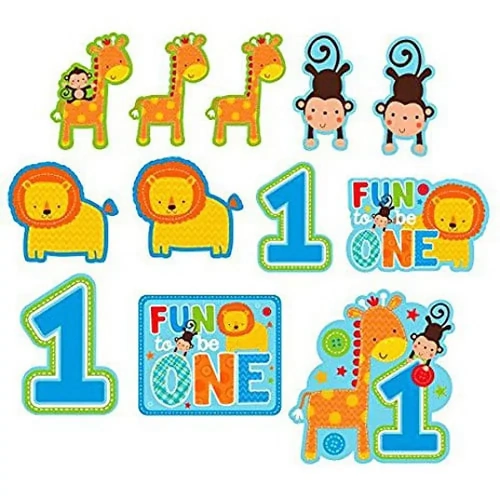 1st Birthday Blue Wild One Cutouts 12 pack