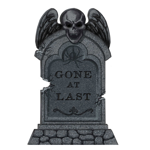 Halloween Gone At Last Tombstone Styrofoam Decoration