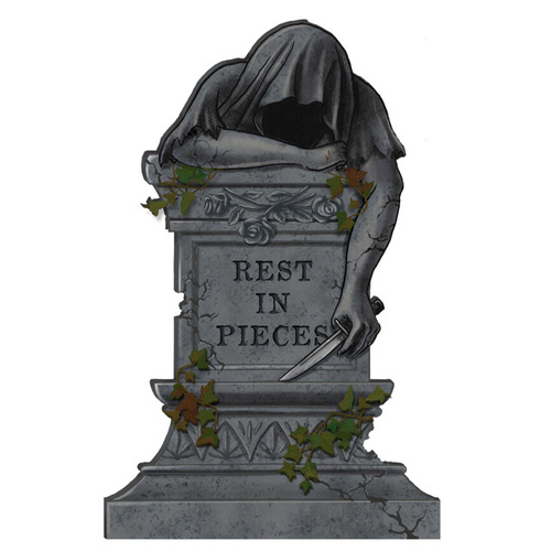 Halloween Rest in Pieces Tombstone Styrofoam Decoration