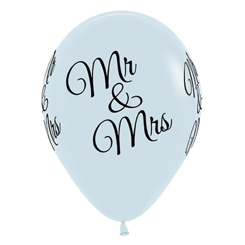Mr & Mrs Fashion White Latex Balloons 25 Pack