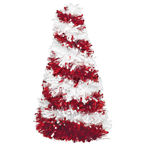 Candy Cane Small Tinsel Christmas Tree Decoration