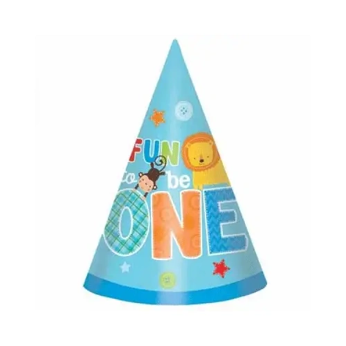 1st Birthday Fun To Be One Blue Party Hats 
