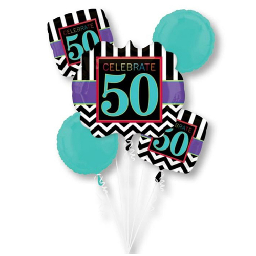 50th Birthday Foil Balloon Bouquet 