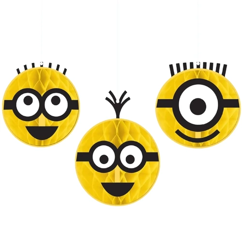 Minion Honeycomb Decorations 3 Pack