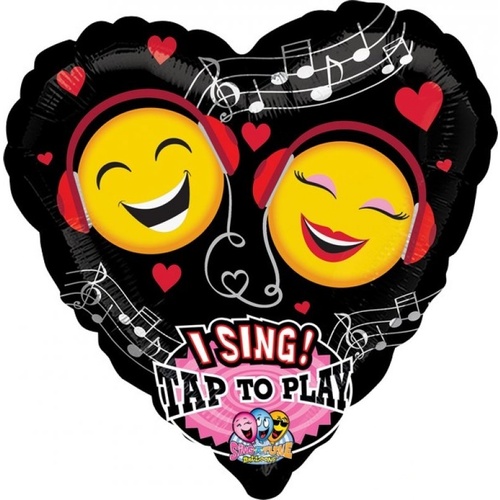 Valentine's Day Emoticon Love Sing-A-Tune Foil Balloon