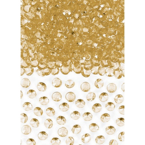 Gold Plastic Confetti Gems 28g