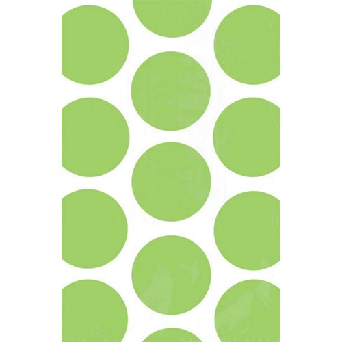 Kiwi Green Polka Dot Paper Loot Bags 10 Pack
