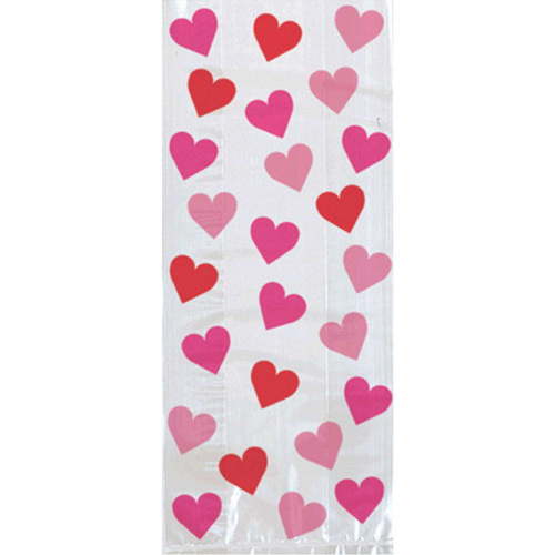 Valentine's Day Key To Your Heart Small Cello Party Bags 20 Pack