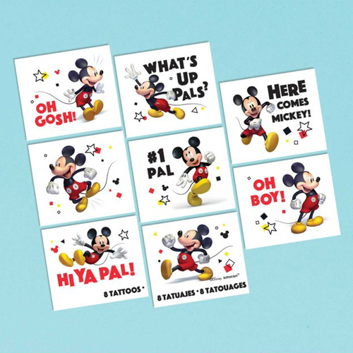 Mickey Mouse Forever Tattoos-  1 Perforated Sheet Containing 8 Tattoos