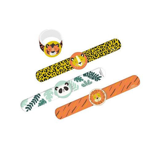 Get Wild Jungle Slap Bracelets Favours 4 Pack