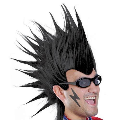 Mohawk Wig Black- Synthetic Fiber Wig