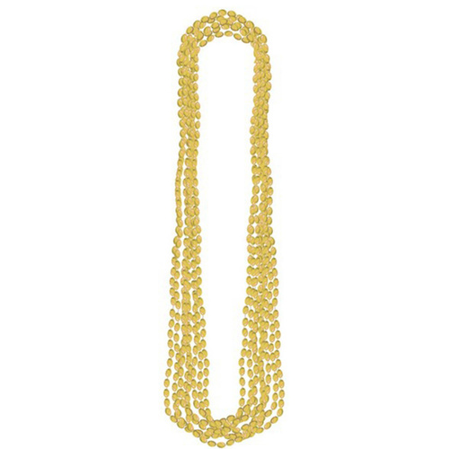 Australia Day Plastic Metallic Necklaces -  Gold 8 Pack