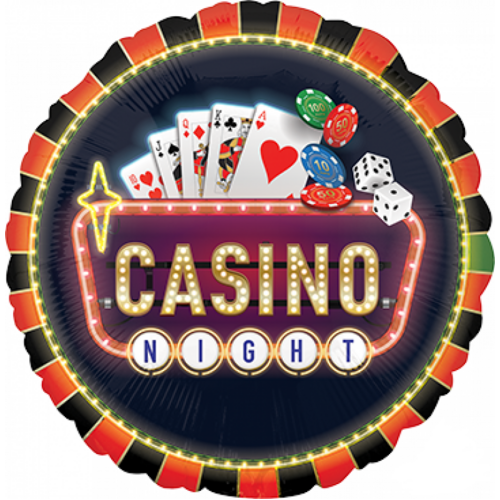 Casino Roll the Dice Round Foil Balloon