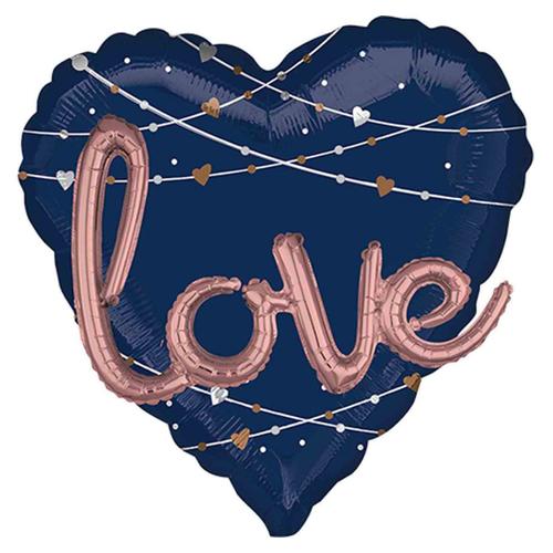 Navy Wedding Love Foil Multi-Balloon