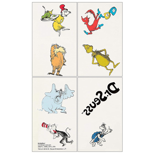 Dr Seuss Tattoos - 1 Perforated Sheet Containing 8 Tattoos
