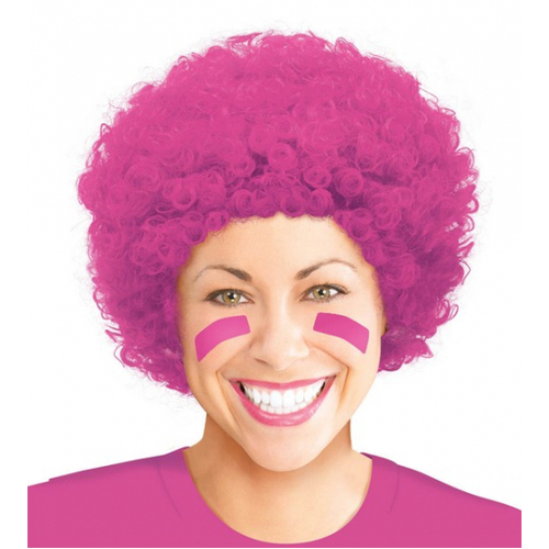 Pink Curly Wig Costume Accessory x1