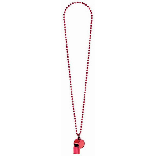 Whistle On Chain Necklace Red - Plastic x1