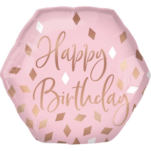 Blush Happy Birthday SuperShape Foil Balloon