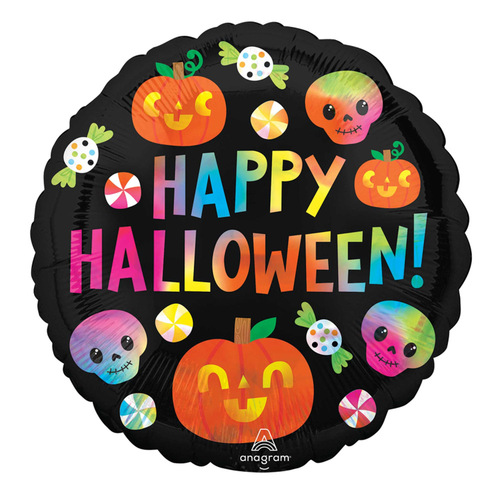 Happy Halloween Cuties Holographic Iridescent Foil Balloon
