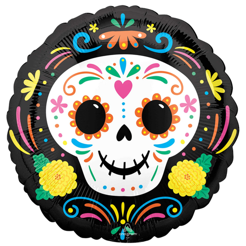 Halloween Day of the Dead Skull Foil Balloon