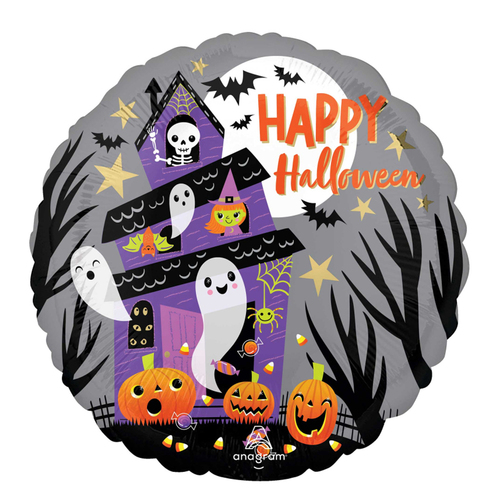 Happy Halloween Haunted House Foil Balloon