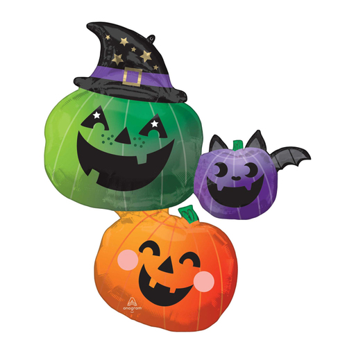 Halloween Fun & Spooky Pumpkin Stacker SuperShape Foil Balloon