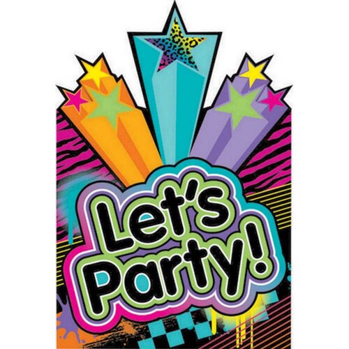 Totally 80's Post Card Invites 8 Pack