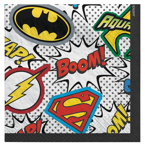 Justice League Heroes Unite Beverage Napkins 16 Pack