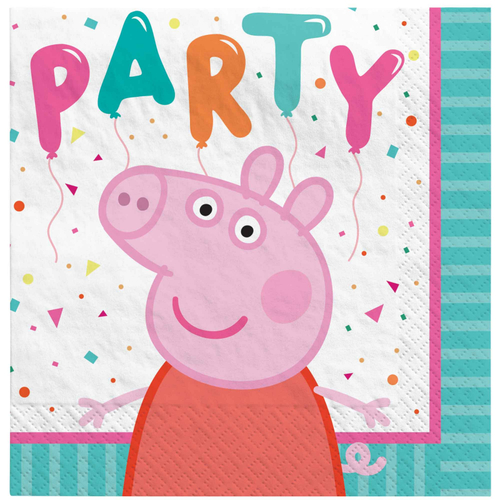 Peppa Pig Birthday Beverage Napkins 16 Pack