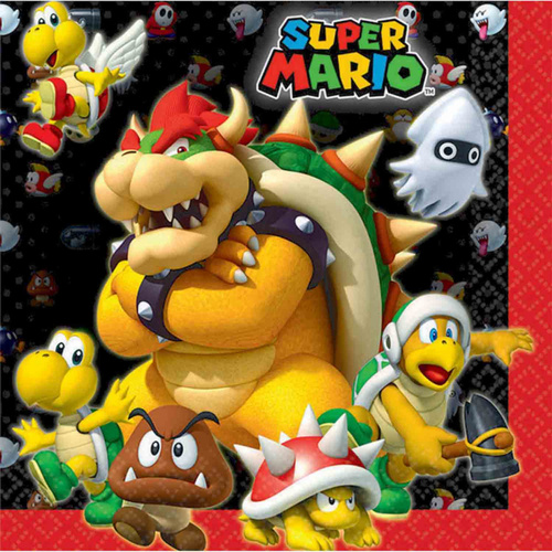 Super Mario Brothers Lunch Napkins 16 Pack