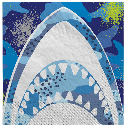 Shark Zone Birthday Lunch Napkins 16 Pack