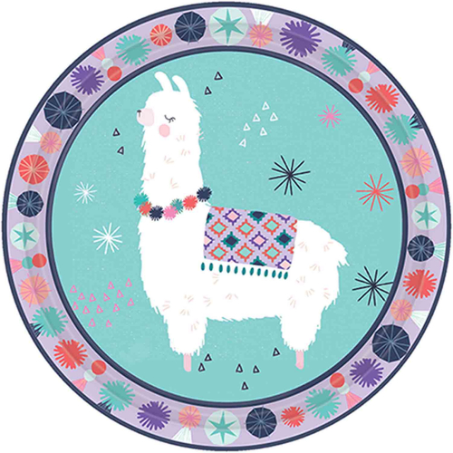 Llama Fun Round Lunch Cake Dessert Plates 8 Pack