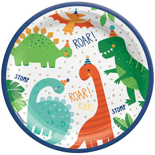 Dino-Mite Party Dinosaur 17cm Round Paper Plates