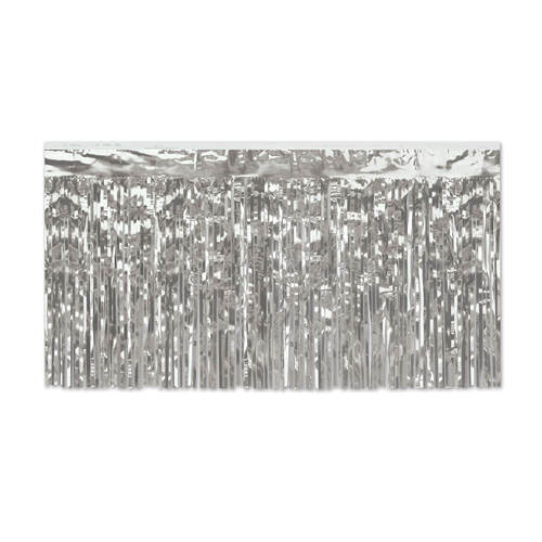 Silver Metallic Table Skirting 1-Ply