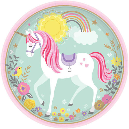 Magical Unicorn 23cm Paper Plates 