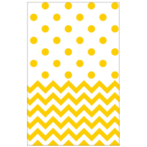 Chevron Sunshine Yellow Plastic Tablecover