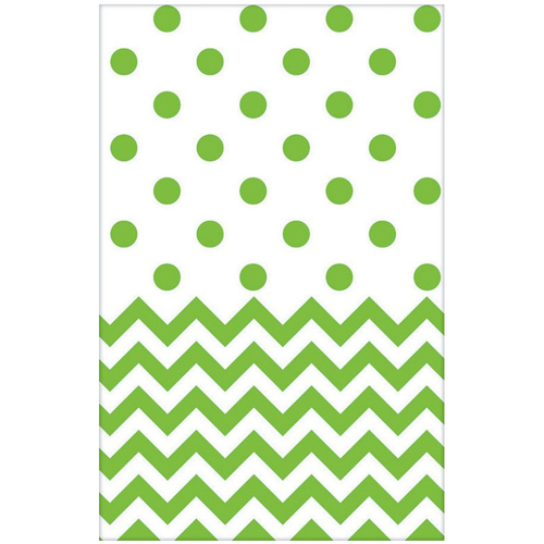 Chevron Kiwi Green Plastic Tablecover