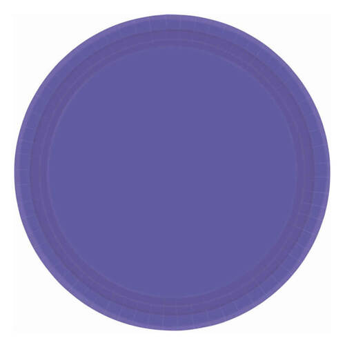 New Purple Paper Lunch Plates Round 20 Pack
