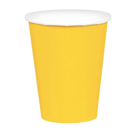 Sunshine Yellow Paper Cups 20 Pack