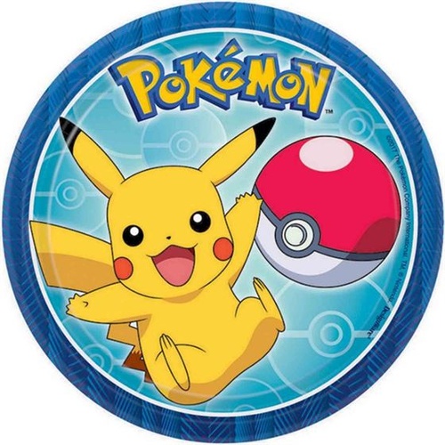 Pokemon Pikachu Round Paper Plates 17cm