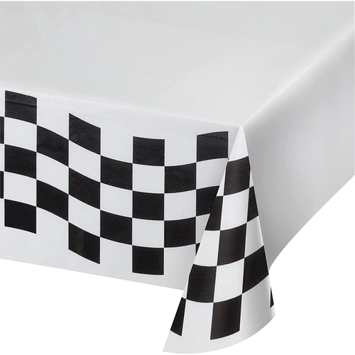 Car Racing Black & White Checkered Paper Tablecover